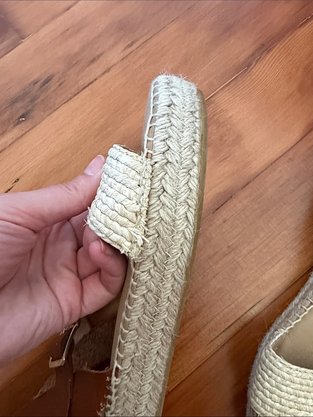 Paseart Taupe leather espadrilles with braided rope flatform Size 40